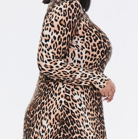 Plus Size Forever 21 Skater Leopard Dress - Picture 2 of 2